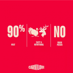 Супер премиум месно лакомство за кучета  Carnilove Jerky Snack Turkey & Venison с пуешко месо и еленско месо  100 г